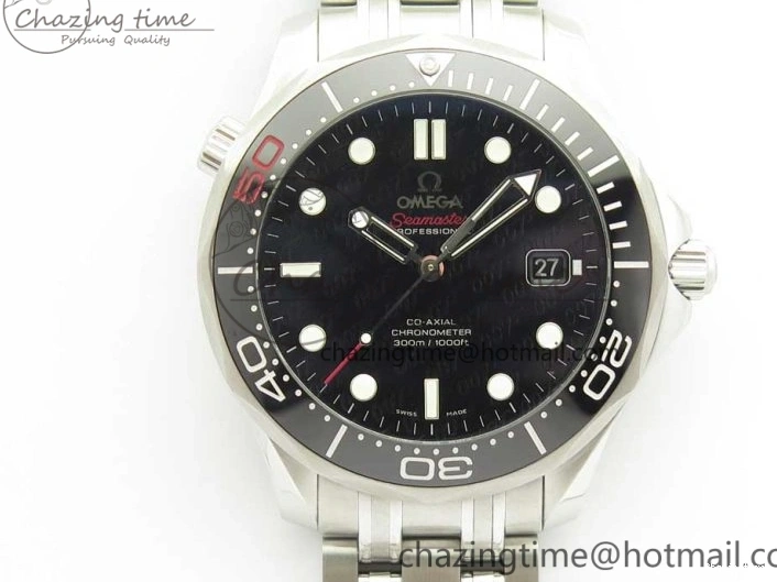 0518 Seamaster 300M Chronometer SS “007” Limited Edition OMF 1:1 Best Edition on SS Bracelet A2824 (Black Balance Wheel) V Seasonal 7952